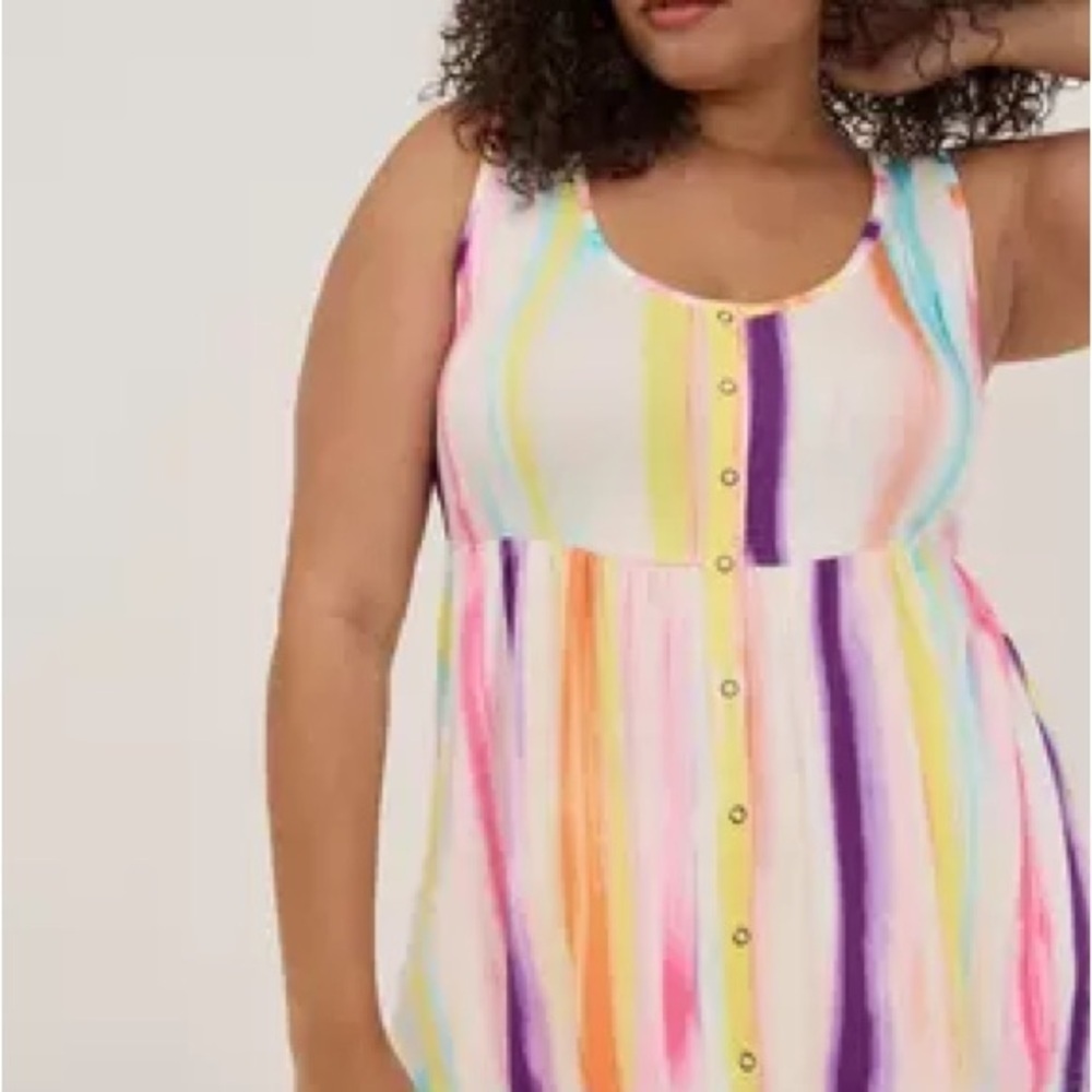 Torrid Babydoll Super Soft Scoop Neck Button Front Tank Shirt Top Sz 1X